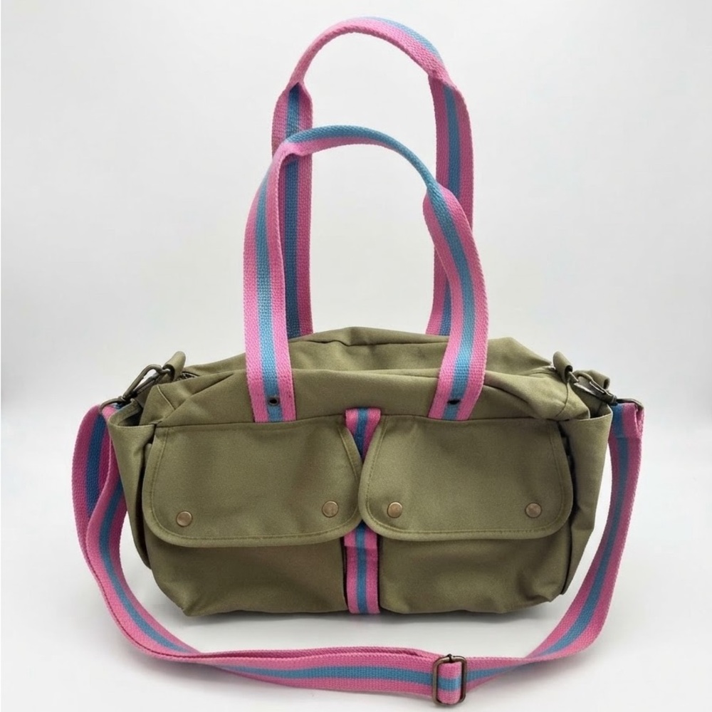 Vintage Ralph Lauren Y2K Canvas Cargo Utility Duffel Satchel Bag